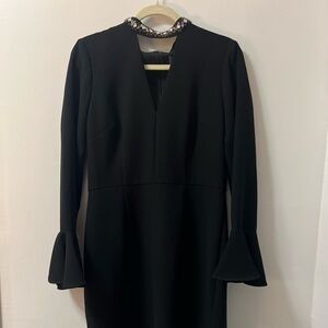 Vince Camuto Black Long Sleeve Dress with Flared Cuffs